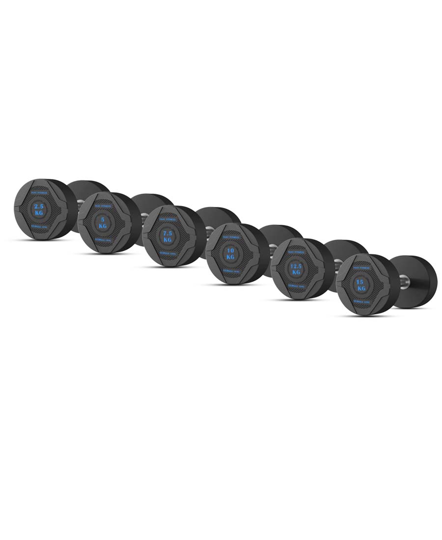 1441 Fitness PU Round Dumbbell Set - 2.5 Kg to15 Kg